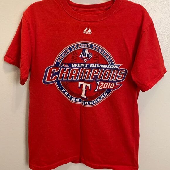 Texas Rangers T-Shirt Mens M Red AL West Division - Picture 1 of 5